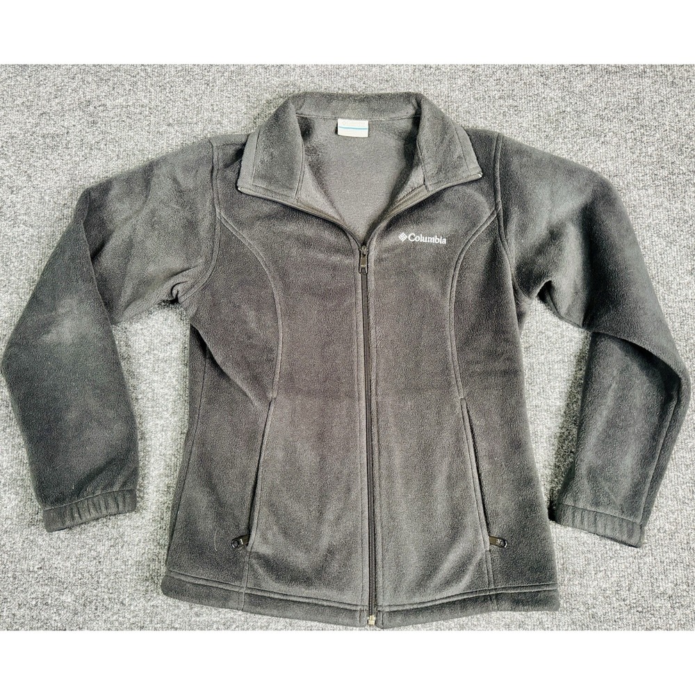 Columbia Jacket Womens M Black Fleece Full Zip Outdoor Pockets Warm
